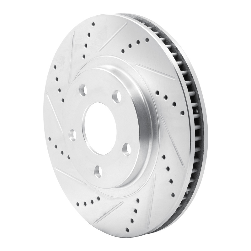 Buick Park Avenue Brake Rotor (1) - Front Left - R1 Concepts - Drilled & Slotted - Silver - `97-`05